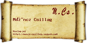 Müncz Csillag névjegykártya